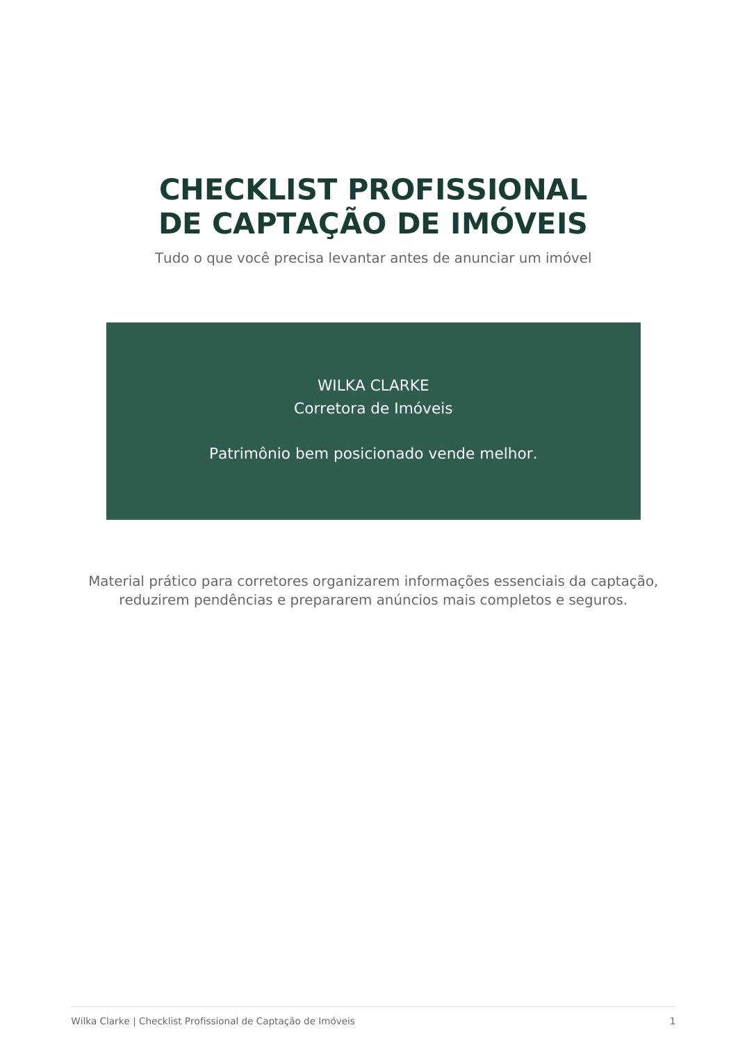 Capa do Checklist Profissional de Captação de Imóveis